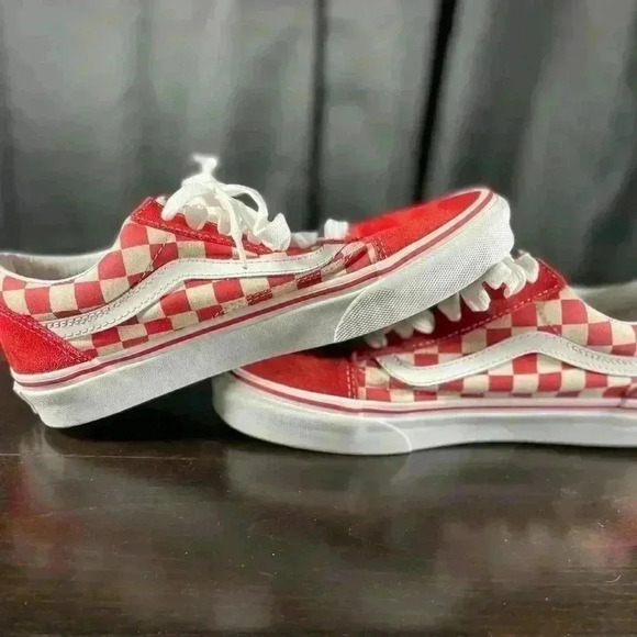 Size 5.5m/ 7w  - VANS Old‎ Skool Red Checkerboard - Picture 5 of 8